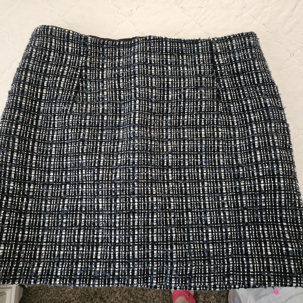 Classic Black and White Tweed Skirt